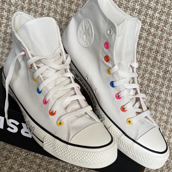 Converse Ctas Hi Egret/Hyper Pink/Black MEN`S - Picture 7 of 16